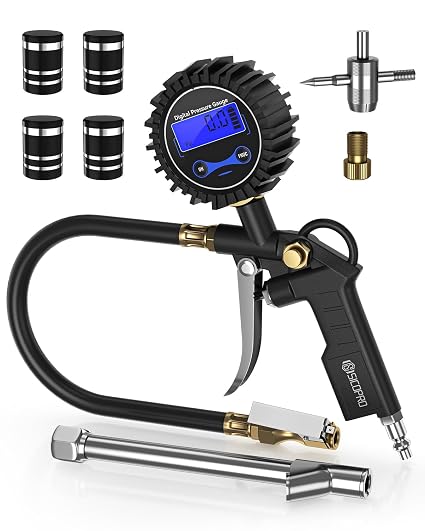 Digital Tire Pressure Gauge with Inflator, T500 Air Compressor Attachments, Heavy Duty Air Chuck with Rubber Hose and Quick Connect Coupler 12 封面 32 Digital Tire Pressure Gauge with Inflator, T500 Air Compressor Attachments, Heavy Duty Air Chuck with Rubber Hose and Quick Connect Coupler