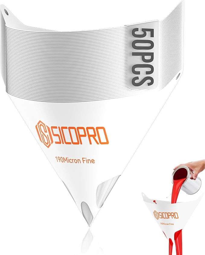 Paint Strainers Paper Cone, 190 Micron Filter Tips Ultra Fine Paint Strainer 250 Pack for Spray Gun (250/50) 11 封面 33 Paint Strainers Paper Cone, 190 Micron Filter Tips Ultra Fine Paint Strainer 250 Pack for Spray Gun (250/50)