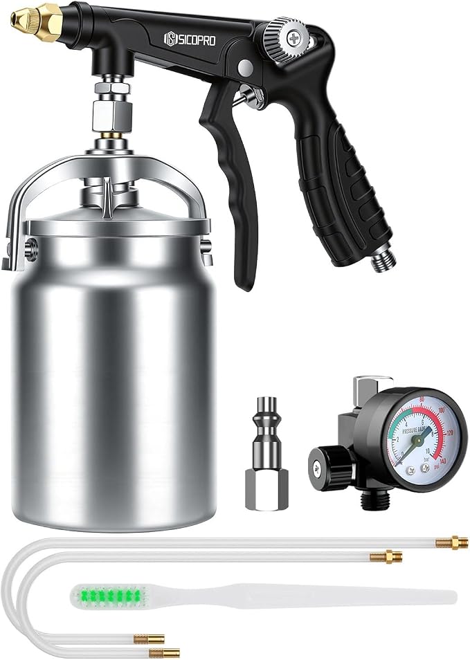 Undercoating Spray Gun, Fluid Film Spray Gun Kit with 2 Wands 22" Long Flexible Extension, for Truck Bed Liner Coating, Rubberized Undercoat, Rust Proofing Gun Gray 5 封面 41 Undercoating Spray Gun, Fluid Film Spray Gun Kit with 2 Wands 22" Long Flexible Extension, for Truck Bed Liner Coating, Rubberized Undercoat, Rust Proofing Gun Gray